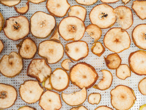 Detailed photo of home made dehydrated apples and pears